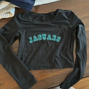 Black long sleeve Jacksonville jaguars crop top